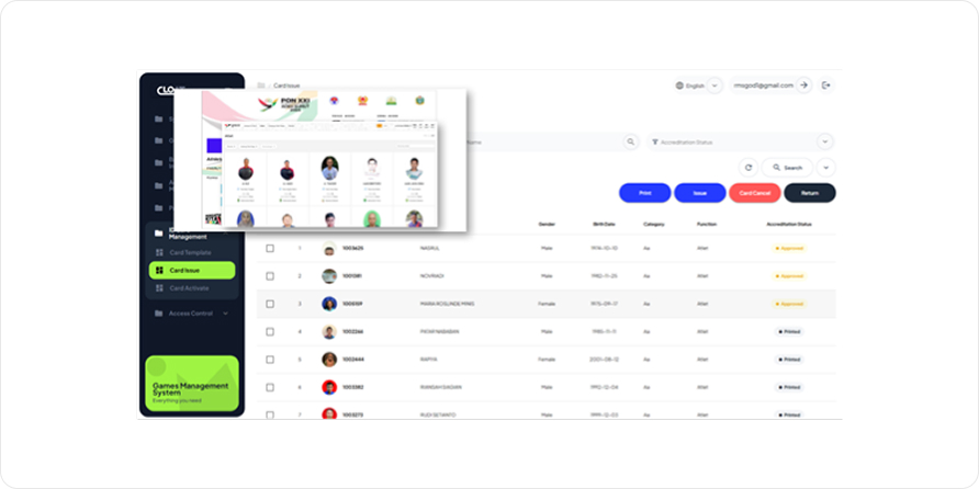 선수 등록 및 대회 관리